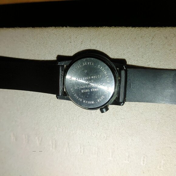 Guess Quartz Watch Vintage Black Strap Blue Dial Stainless Steel Water Resistant - Picture 4 of 8
